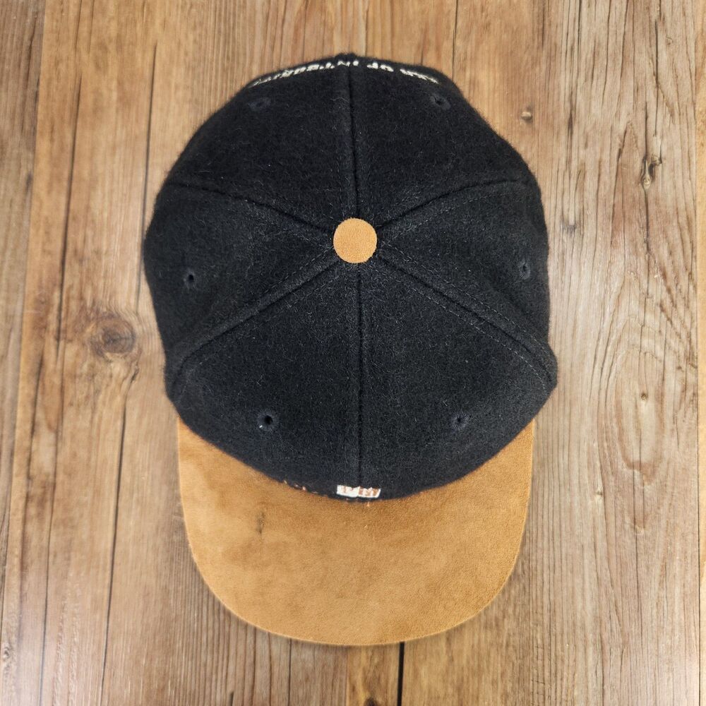 VTG Promise Keepers Men of Integrity Felt Baseball Cap Black Brown Strapback USA - Picture 7 of 10